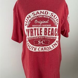 Delta Myrtle Beach Red Tee sun sand and surf men’s large